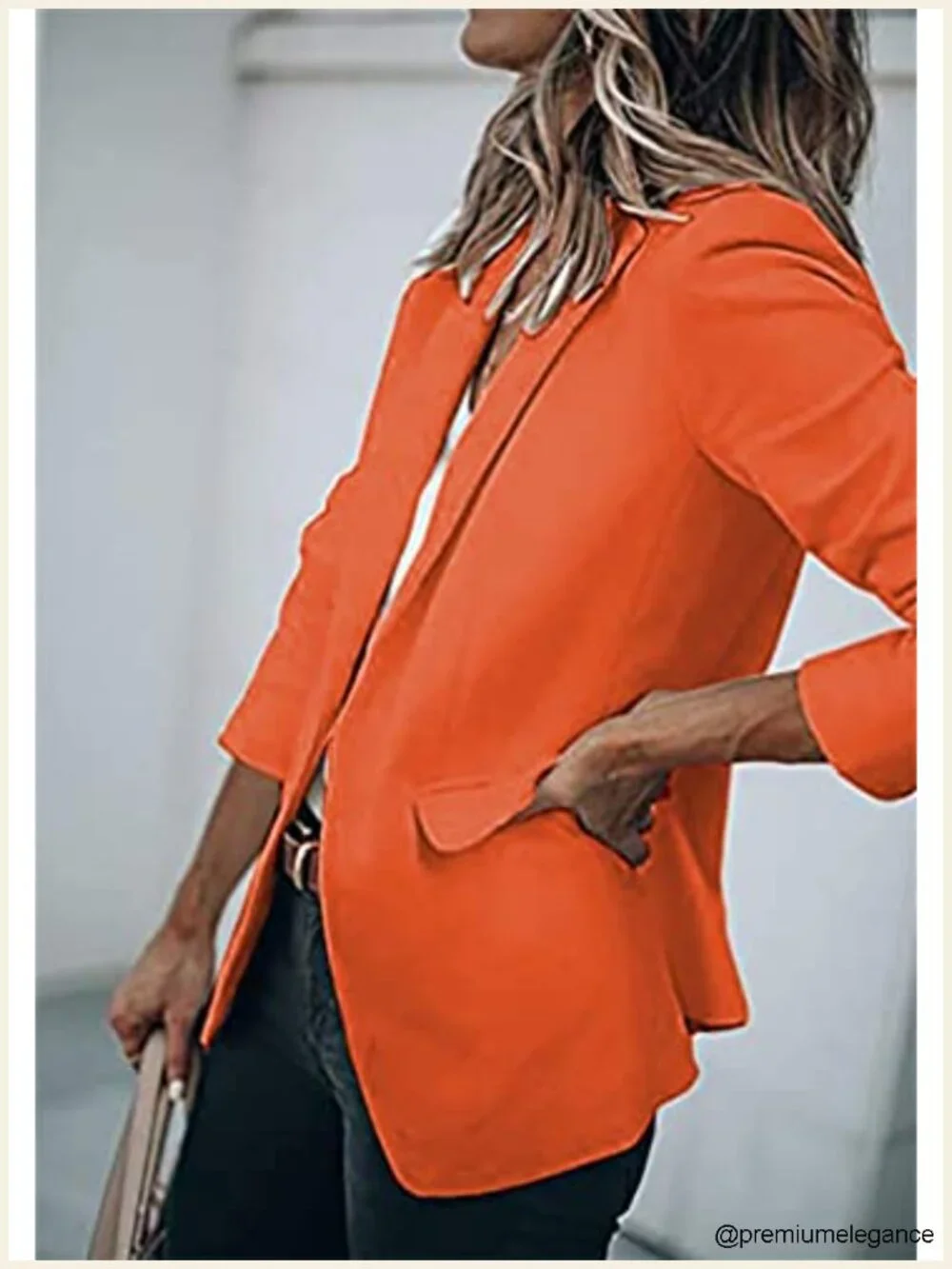 Women's Long Sleeve Solid Blazer Notched Collar Flap Pocket Lightweight Office